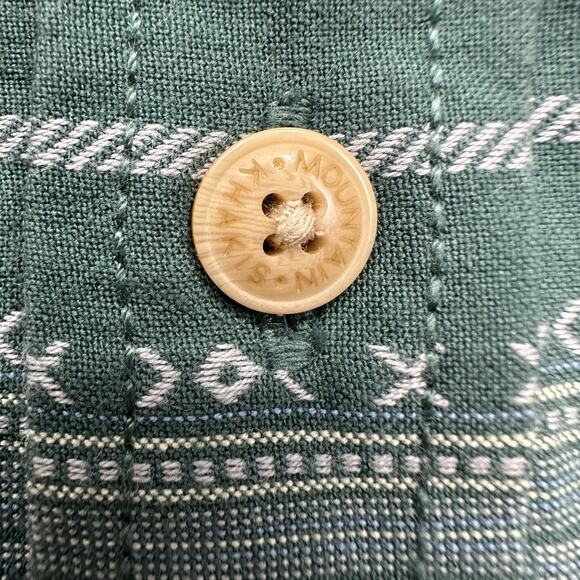 Mountain Khakis Shirt Men XL Green AOP Print Button‎ Up Short Sleeve Pocket - Picture 10 of 16